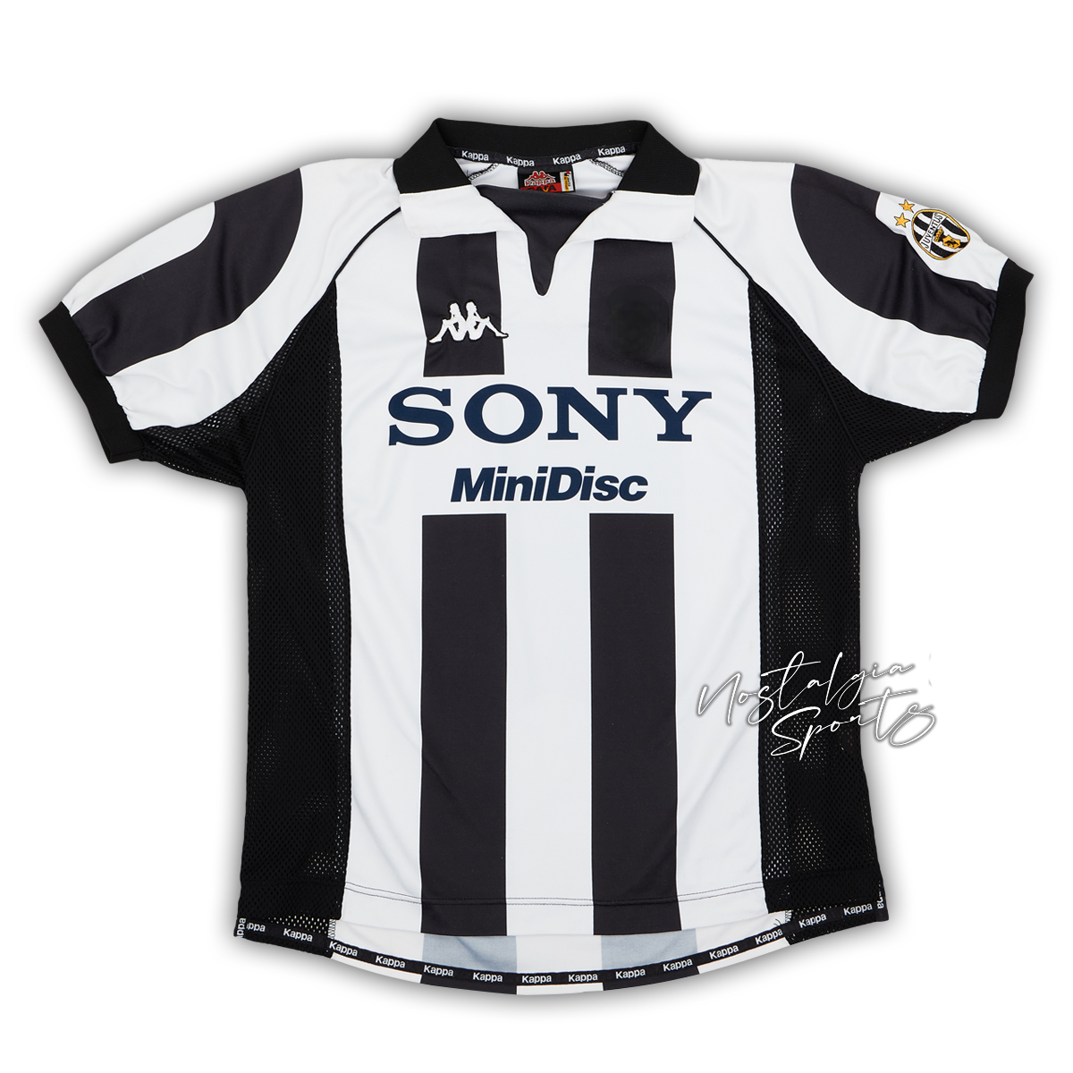 Camisa Juventus Home 1997/98 - Retrô Kappa Masculino - Preto e Branco