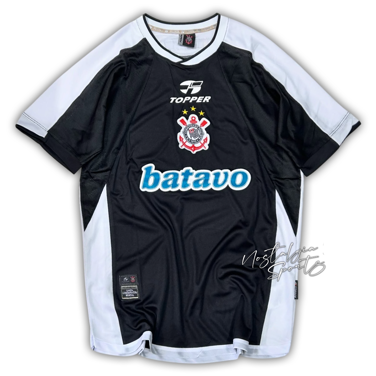 Camisa Corinthians Away Mundial 2000/01 - Retrô Topper Masculino - Preto