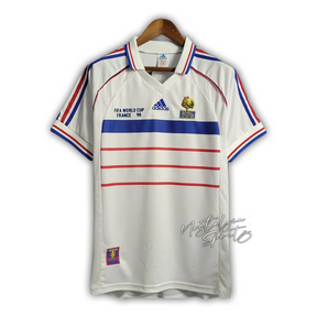 Camisa França Away 1998 - Retrô Adidas Masculino - Branco