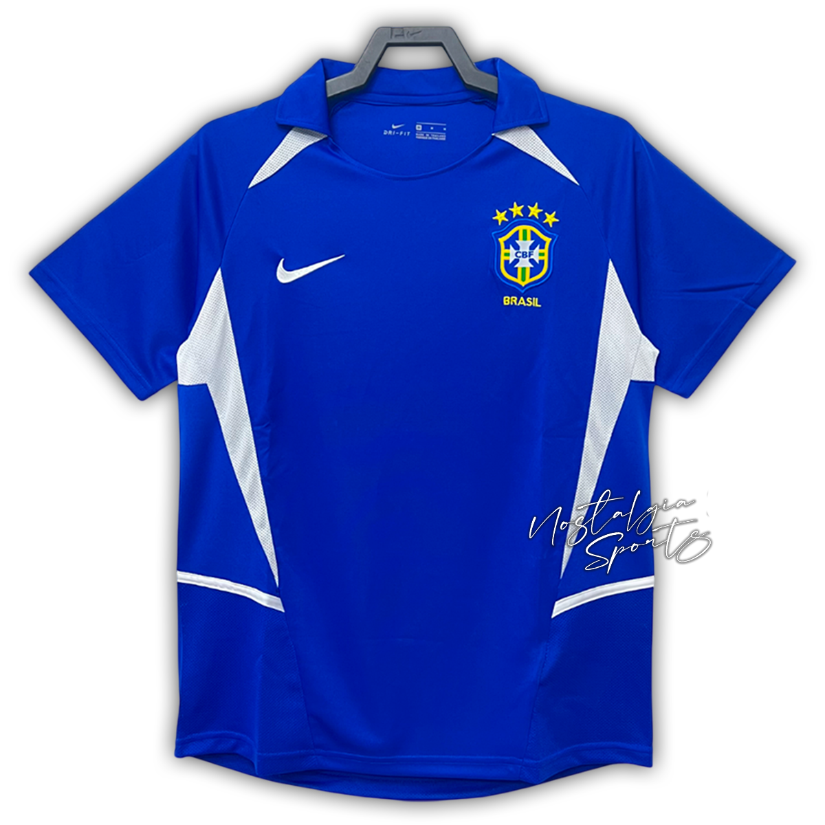 Camisa Brasil Away 2002 - Retrô Nike Masculino - Azul