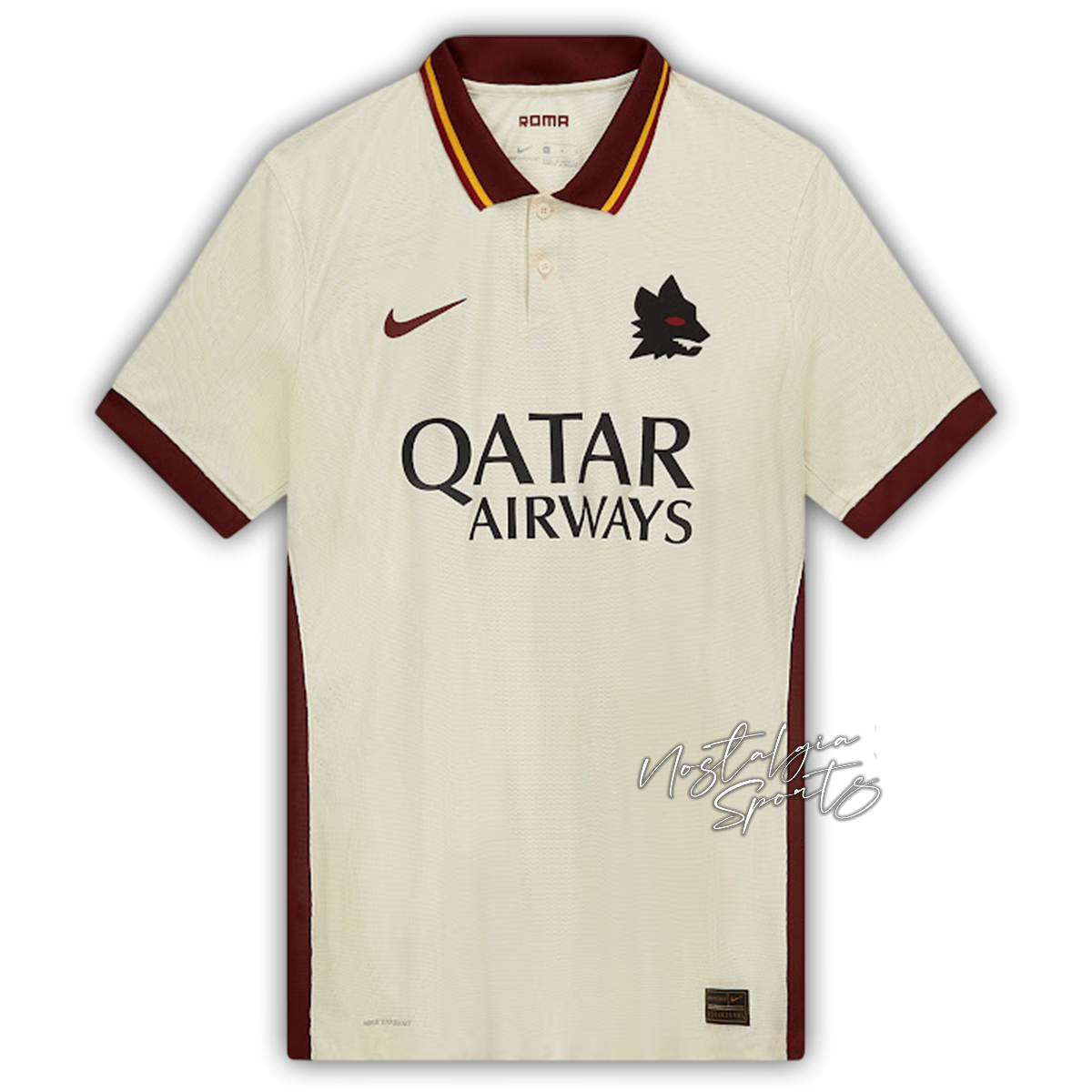 Camisa Roma Away 2020/21 - Retrô Nike Masculino - Bege