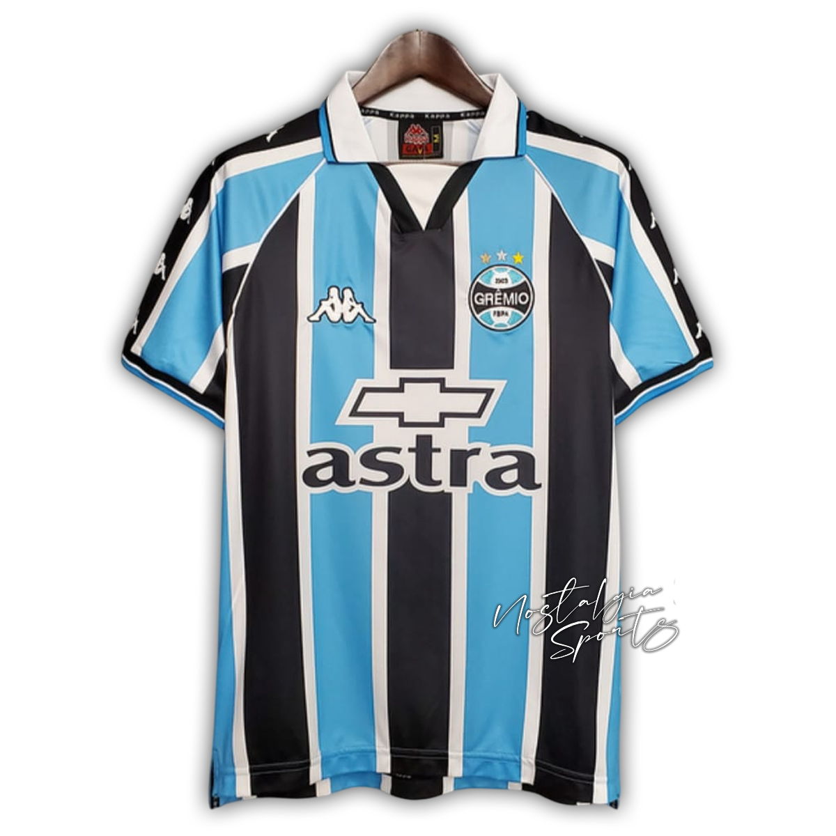 Camisa Grêmio Home 2000/01 - Retrô Kappa Masculino - Tricolor