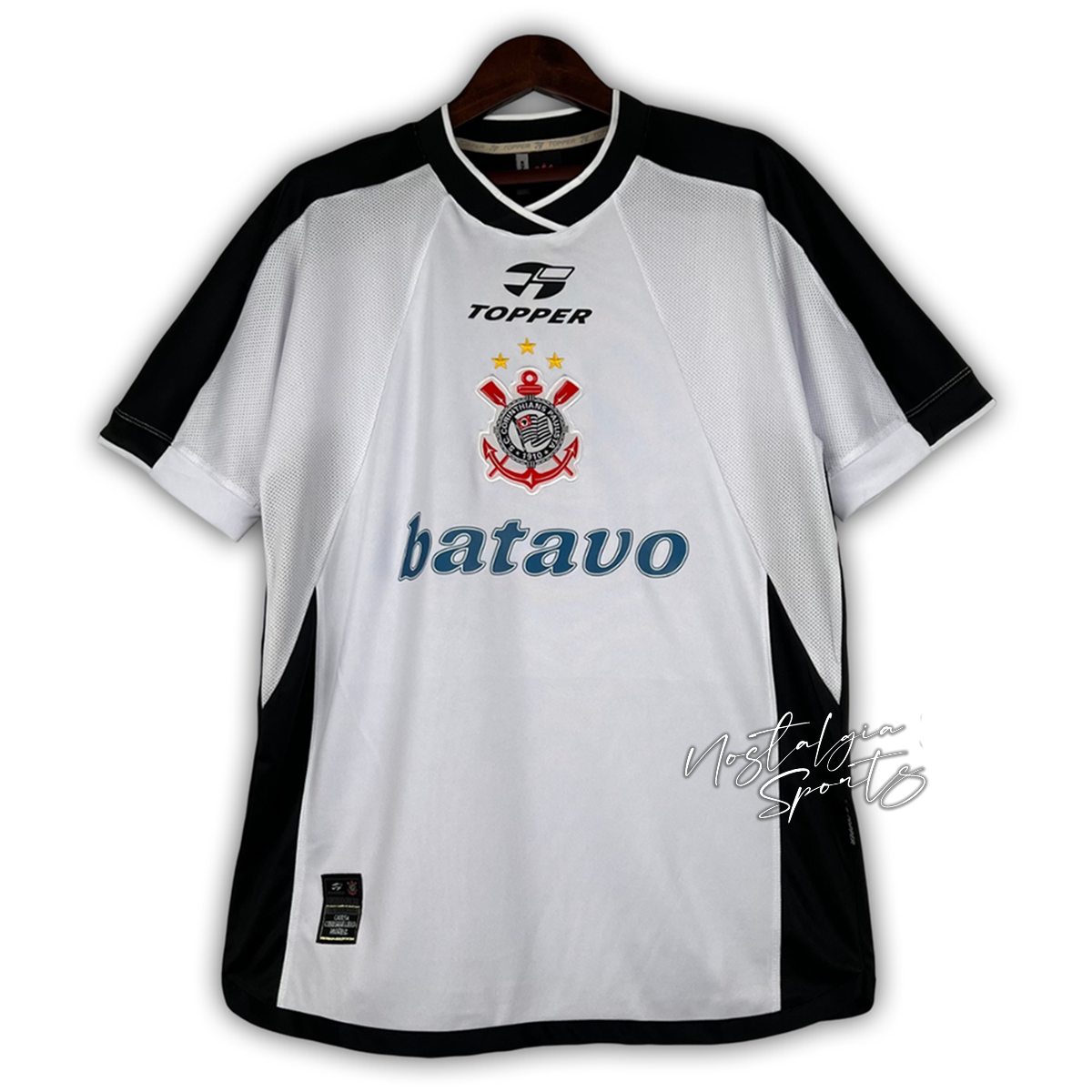 Camisa Corinthians Home Mundial 2000/01 - Retrô Topper Masculino - Branco
