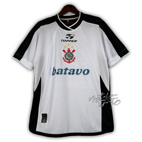 Camisa Corinthians Home Mundial 2000/01 - Retrô Topper Masculino - Branco