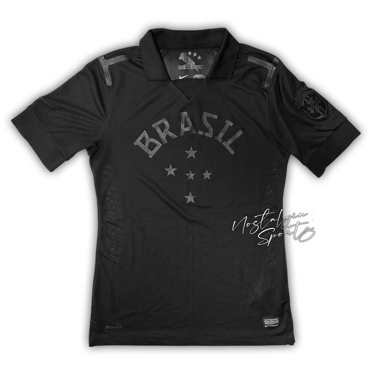 Camisa Brasil Black 2013 - Retrô Nike Masculino - Preto