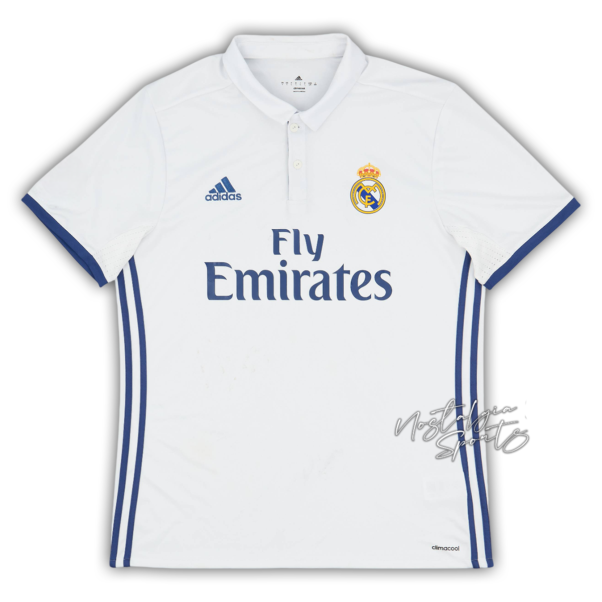 Camisa Real Madrid Home 2016/17 - Retrô Adidas Masculina - Branca