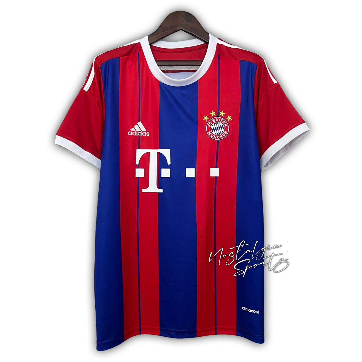 Camisa Bayern de Munique Home 2014/15 - Retrô Adidas Masculino - Vermelha e Azul