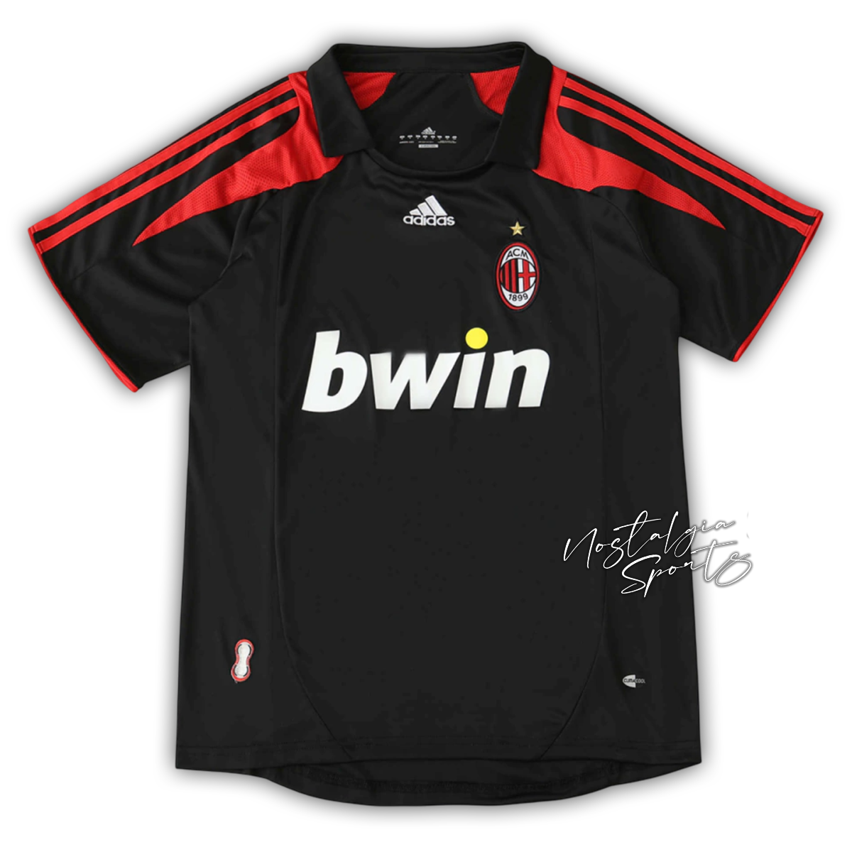 Camisa AC Milan Third 2007/08 - Retrô Adidas Masculino - Preto