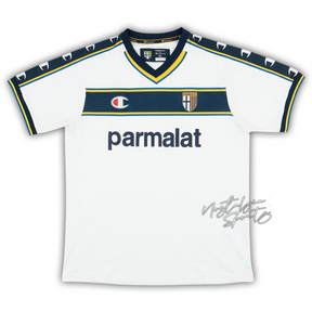 Camisa Parma Home 2002/03 - Retrô Champion Masculino - Branco