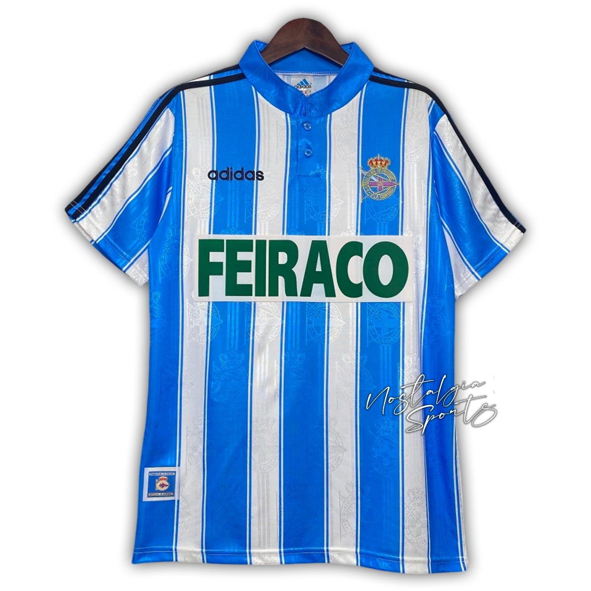 Camisa Deportivo La Coruña Home 1997/98 - Retrô Adidas Masculino - Azul