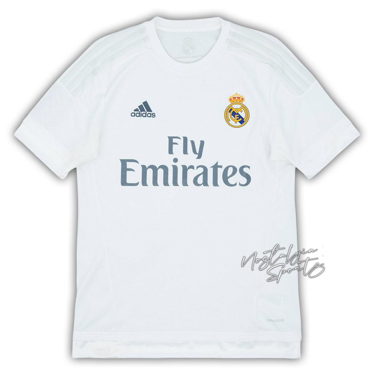 Camisa Real Madrid Home 2015/16 - Retrô Adidas Masculina - Branca